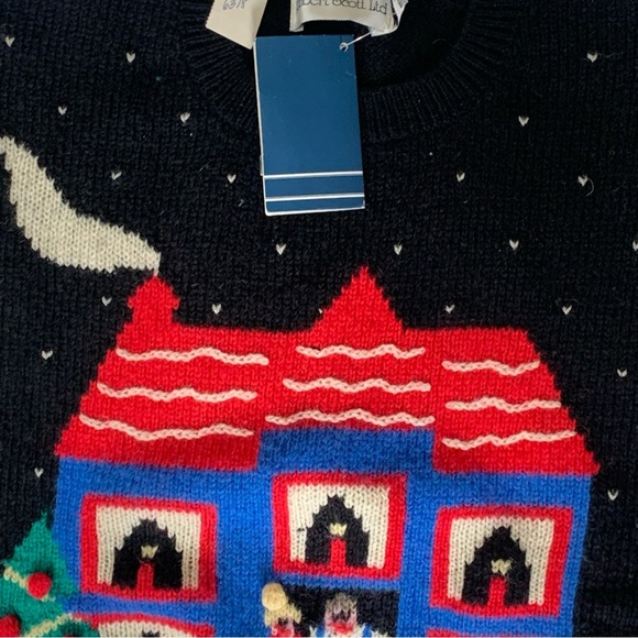 New VTG Robert Scott Ltd. Women’s 100% Wool Sweater Xmas Carolers Size 38 RARE - Picture 4 of 12